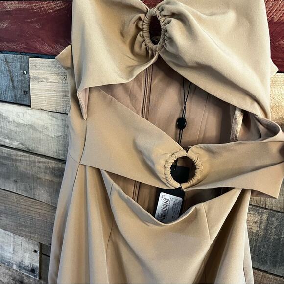 Gianni Bini Tan Abby Cutout Midi Dress Size 4 - Picture 4 of 12